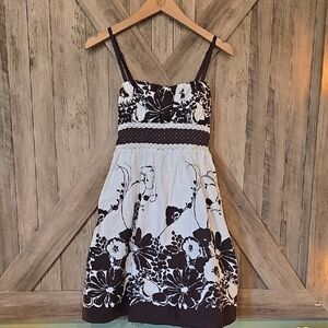 Heart Soul Brown and White Spaghetti Strap Sundress Size M